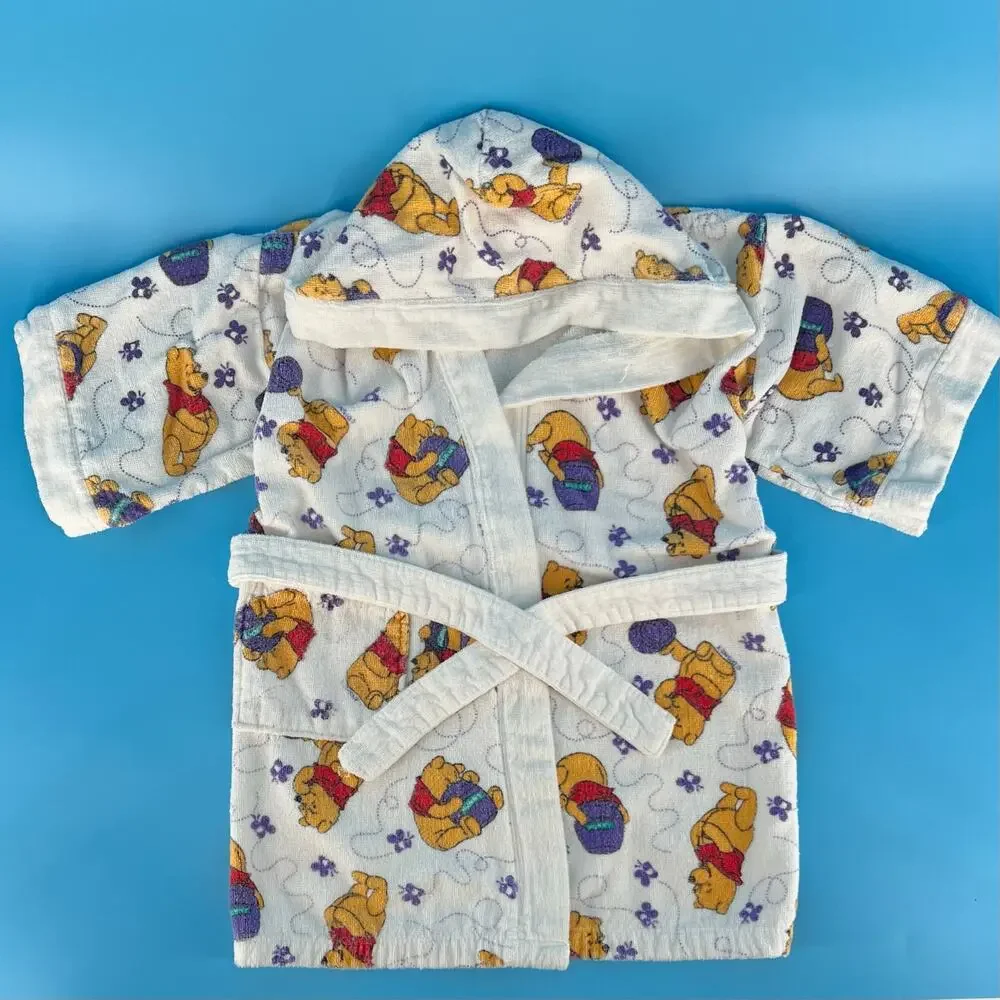 90s Winnie the Pooh Disney Terry cloth robe 1990s vintage kids L 8/10